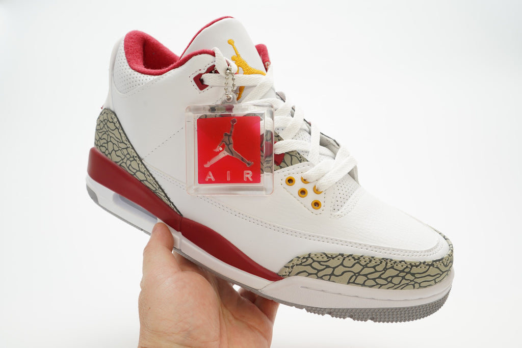 Air Jordan 3 Sneakers – White & Red