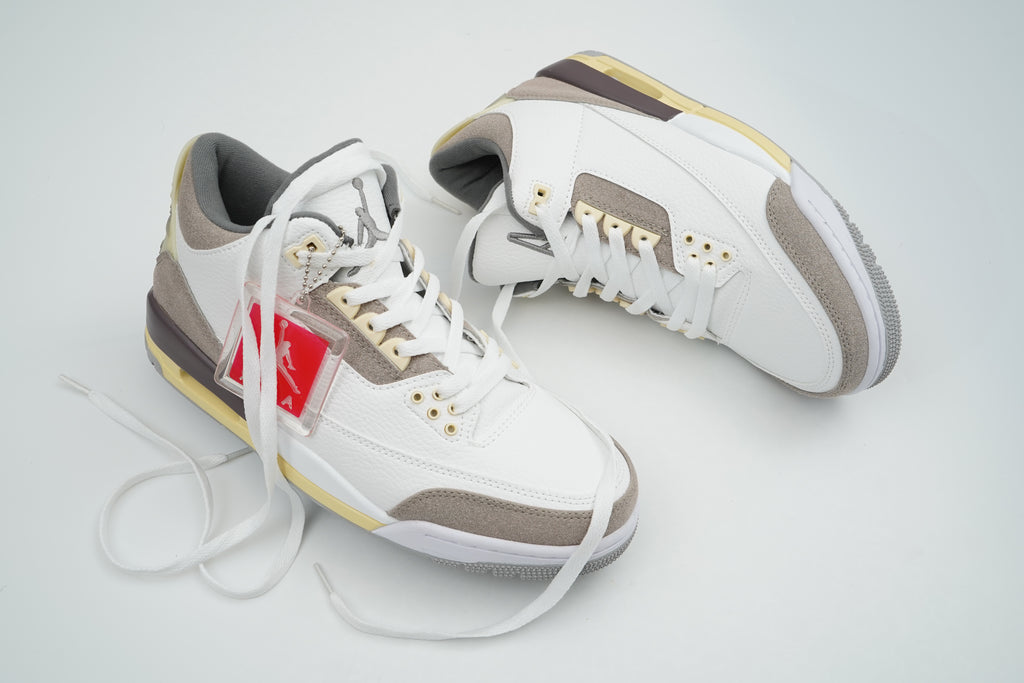 Air Jordan 3 Sneakers – White & Grey