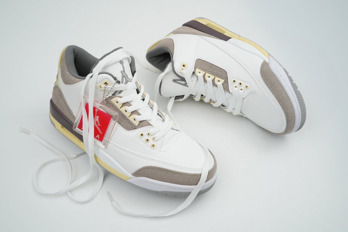 Air Jordan 3 Sneakers – White & Grey