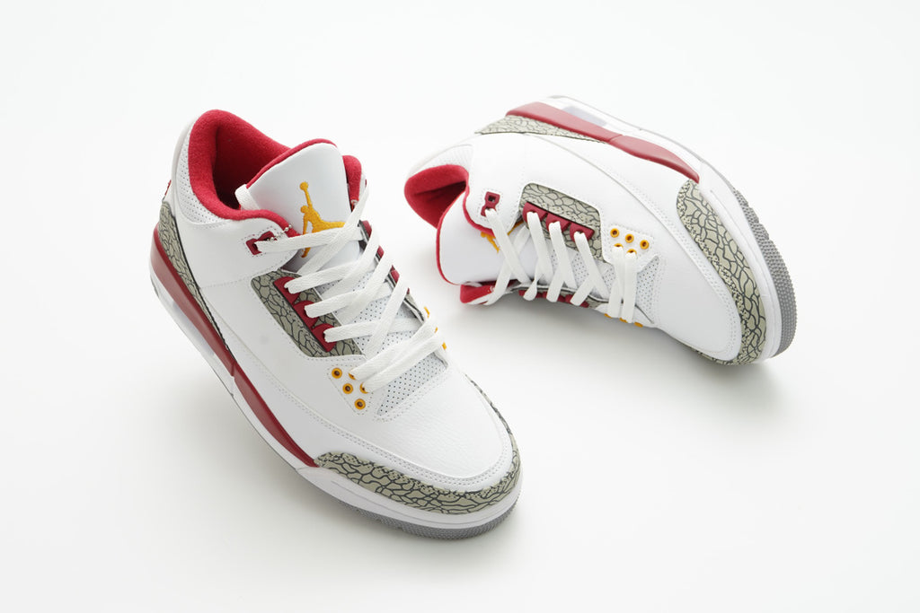Air Jordan 3 Sneakers – White & Red