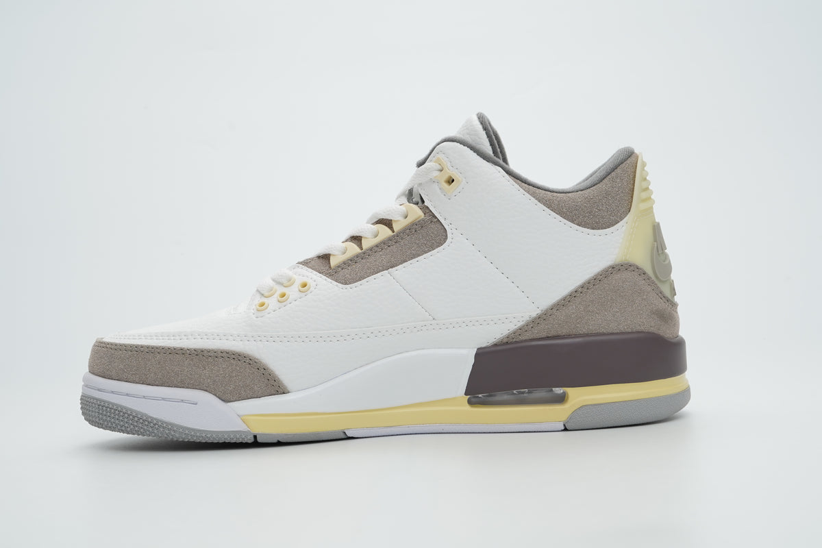 Air Jordan 3 Sneakers – White & Grey