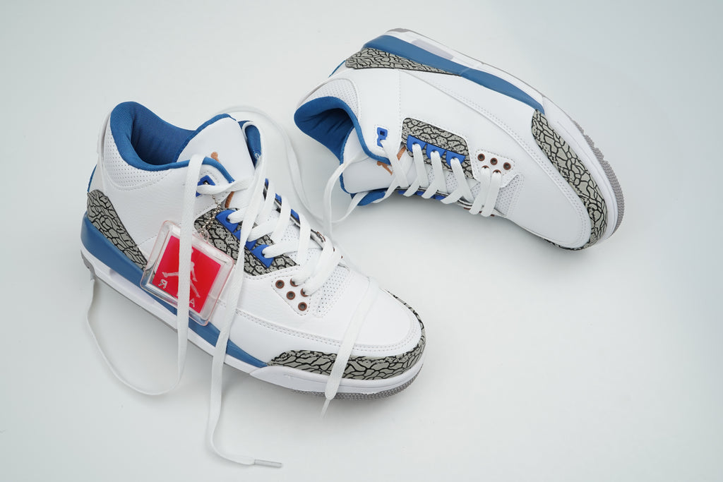 Air Jordan 3 Sneakers – White & Blue
