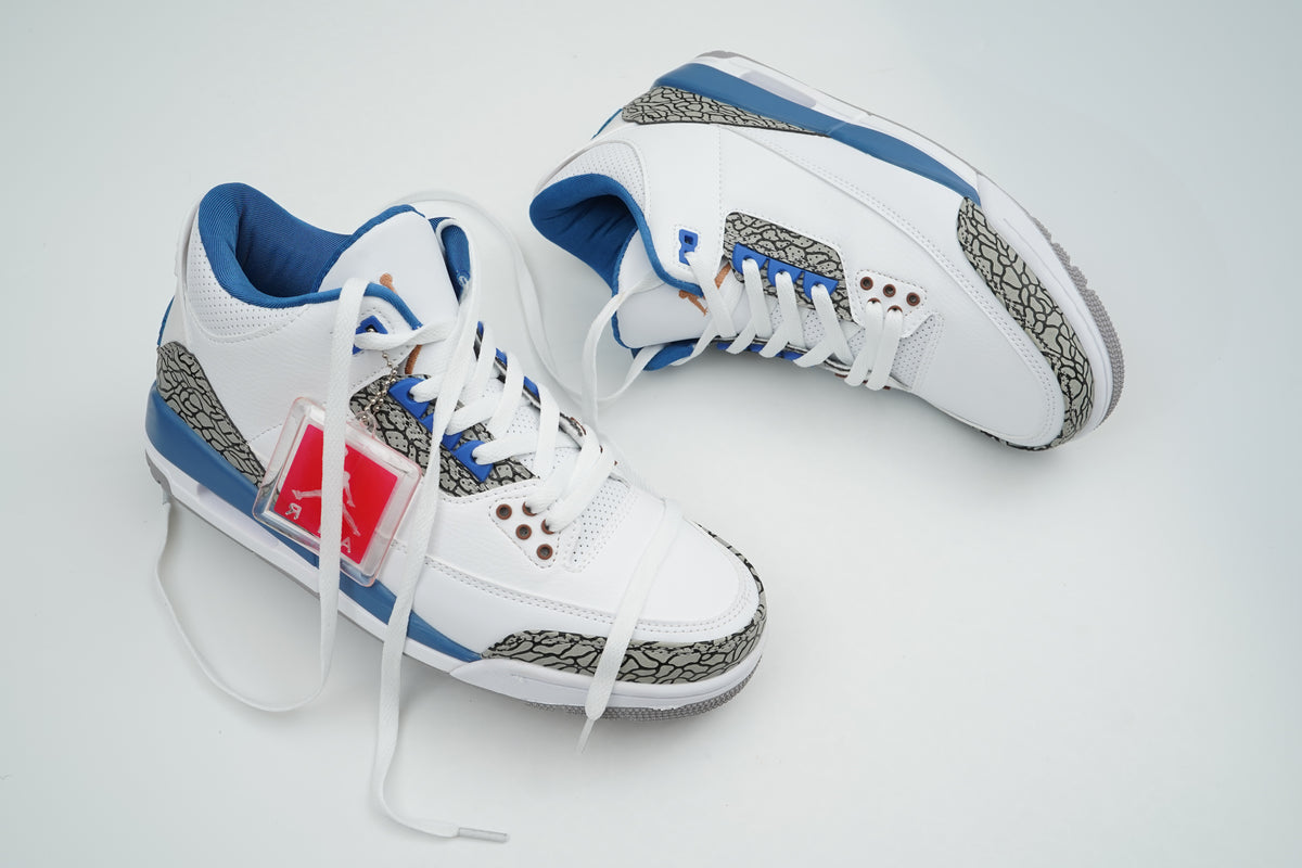 Air Jordan 3 Sneakers – White & Blue