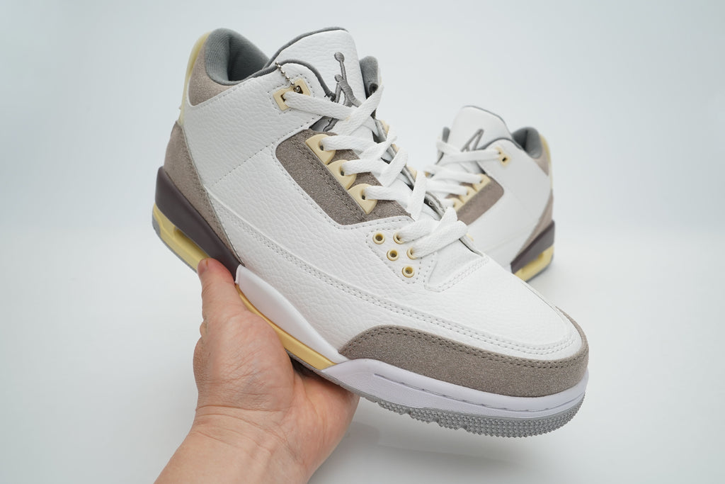 Air Jordan 3 Sneakers – White & Grey